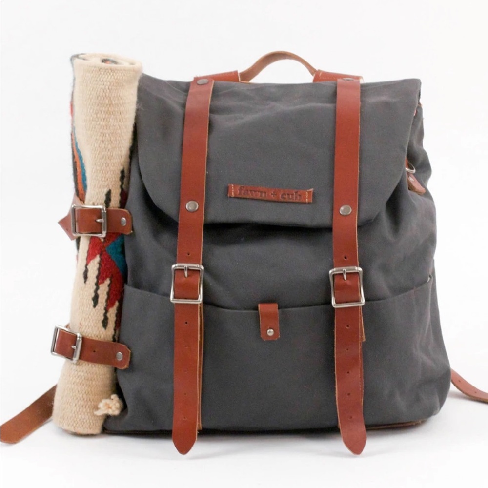 Fawn & Cub RUCKUS SACK // DIAPER BAG + CHANGING MAT COMBO - SLATE GREY